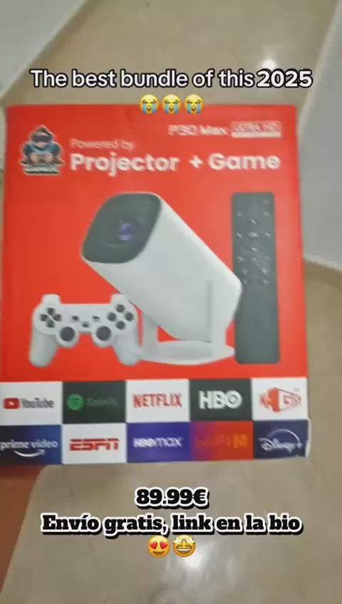 Proyector 2 en 1 con videojuegos